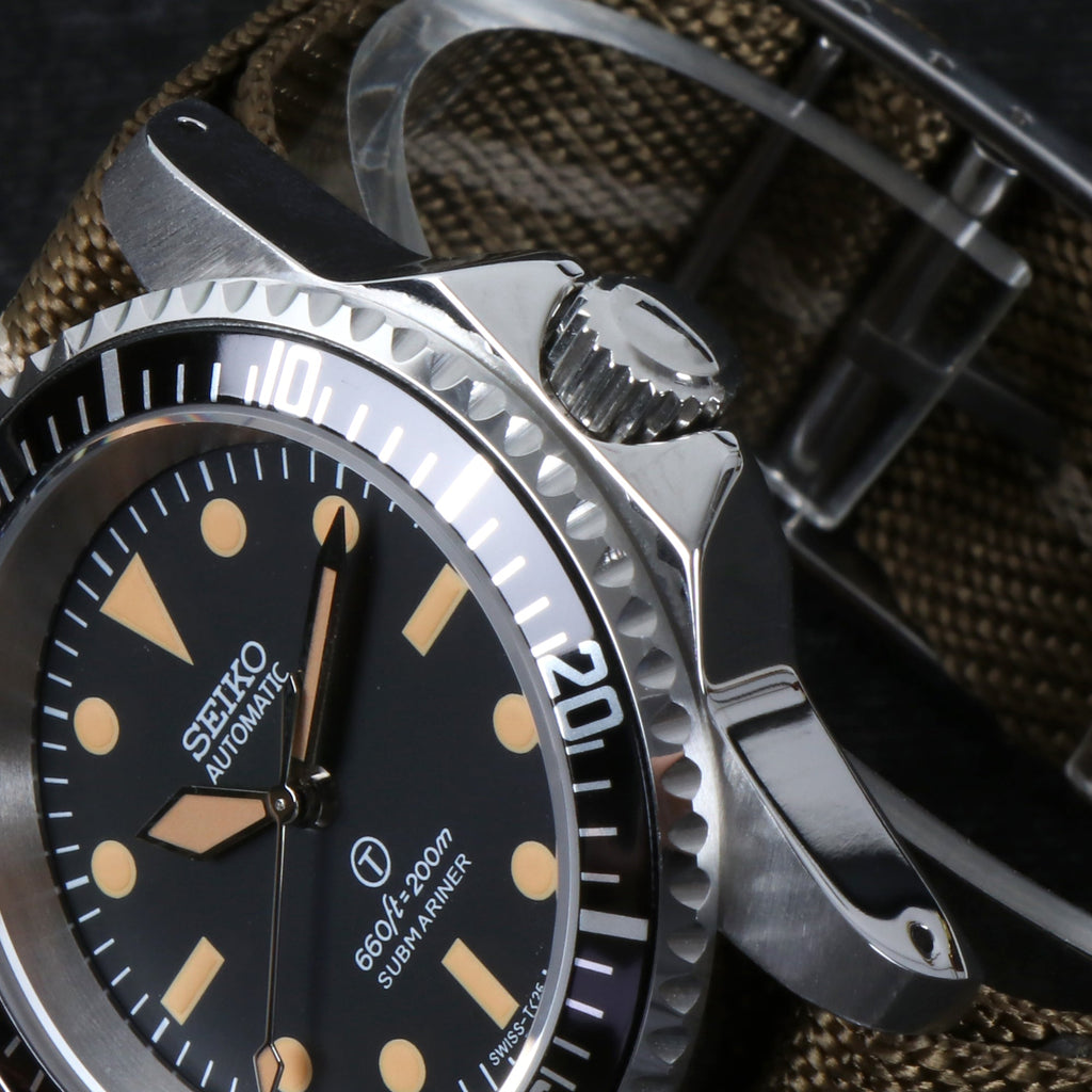 Custom Seiko Mod Vintage Milsub Watch