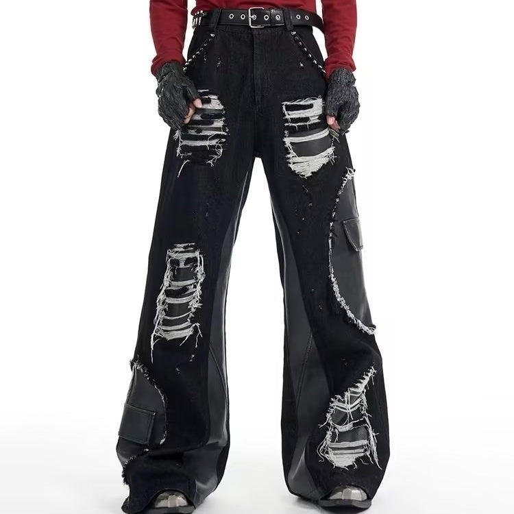 Retro Rivet Stitching Skinny Jeans