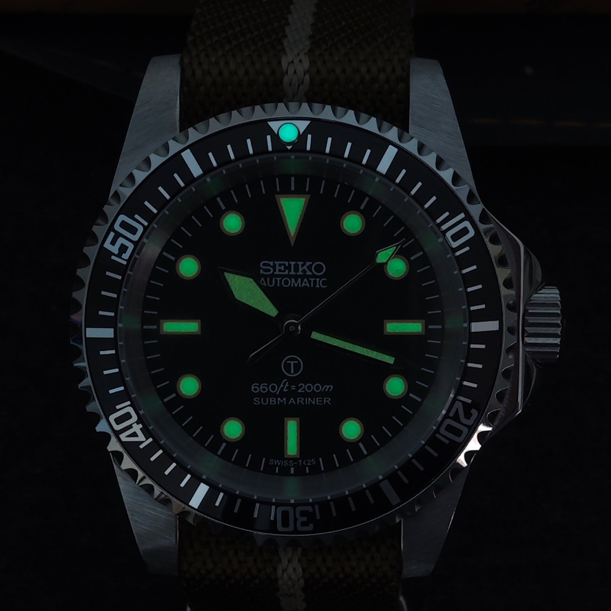 Custom Seiko Mod Vintage Milsub Watch