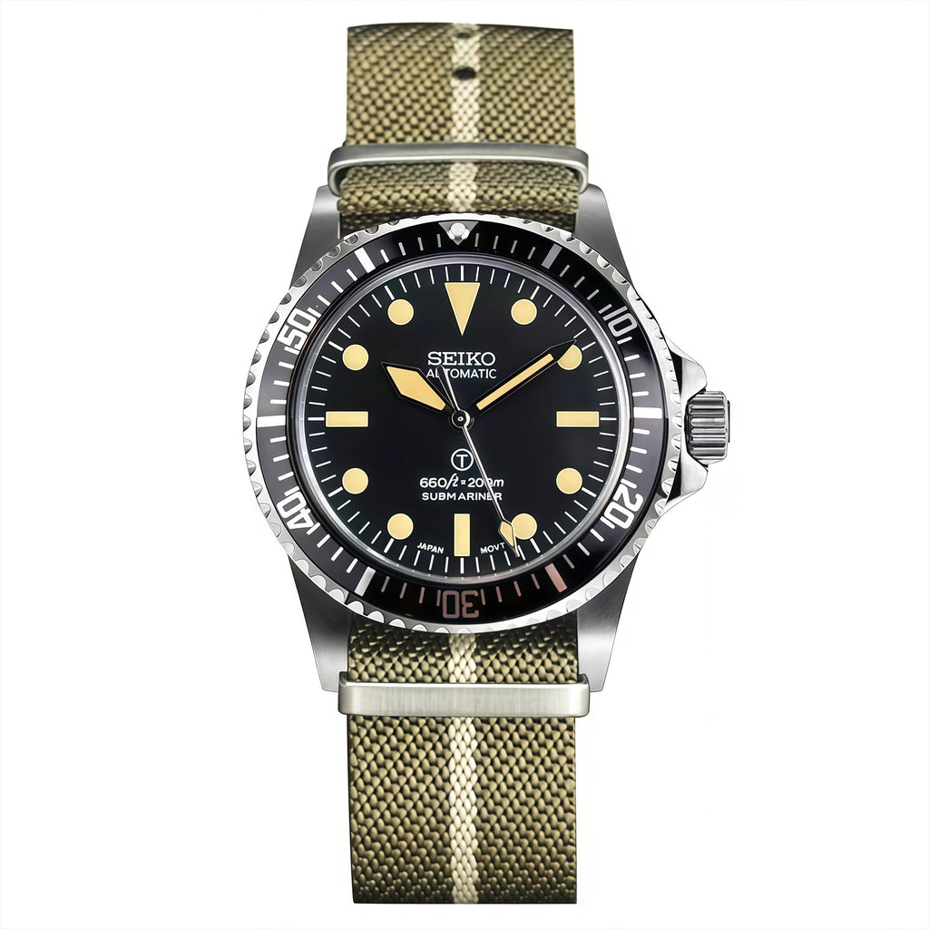Custom Seiko Mod Vintage Milsub Watch