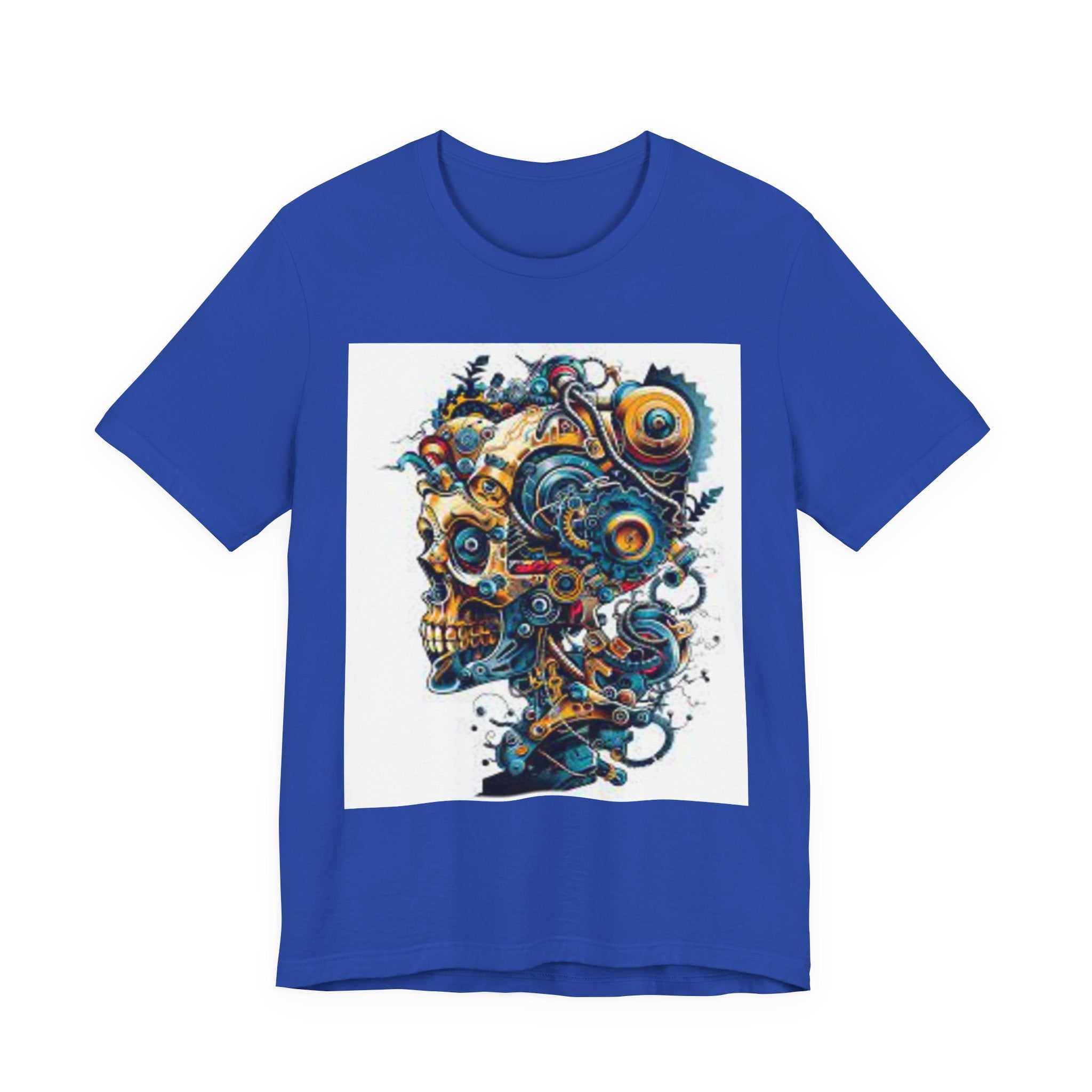 Mechanical Skull Graphic Tee — Steampunk Skull Art T-Shirt