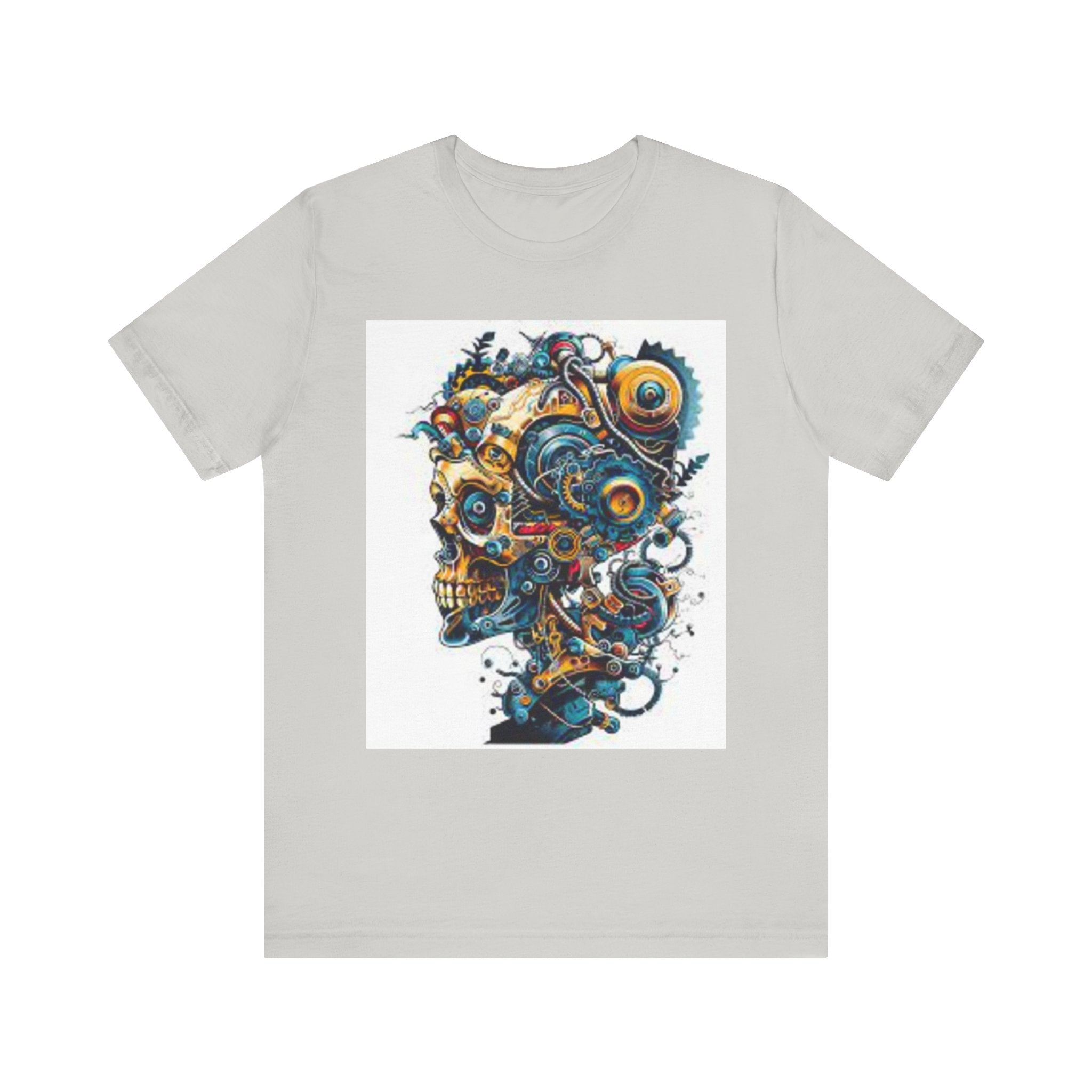 Mechanical Skull Graphic Tee — Steampunk Skull Art T-Shirt