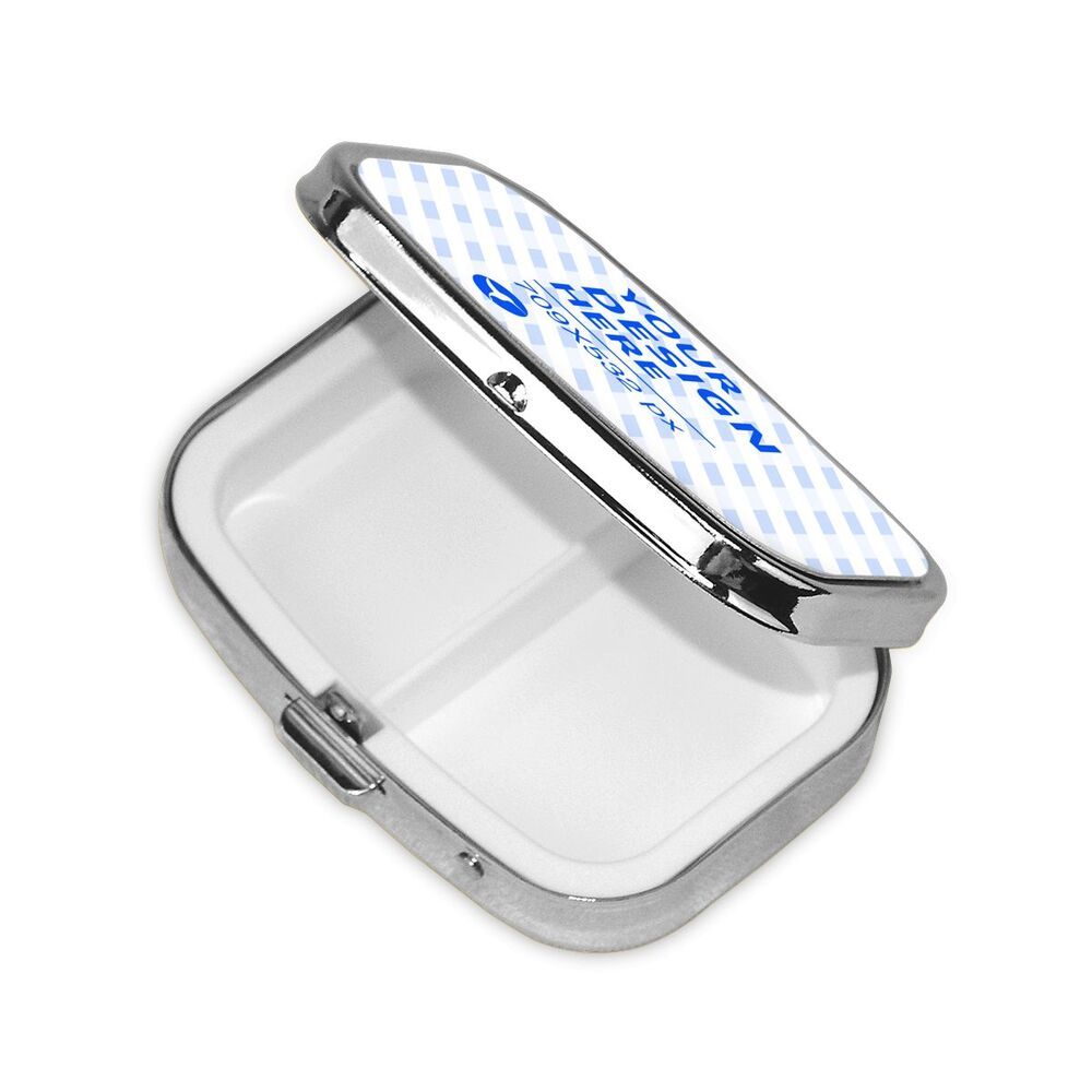 Square Mini Portable Eco-friendly Metal Pill Box