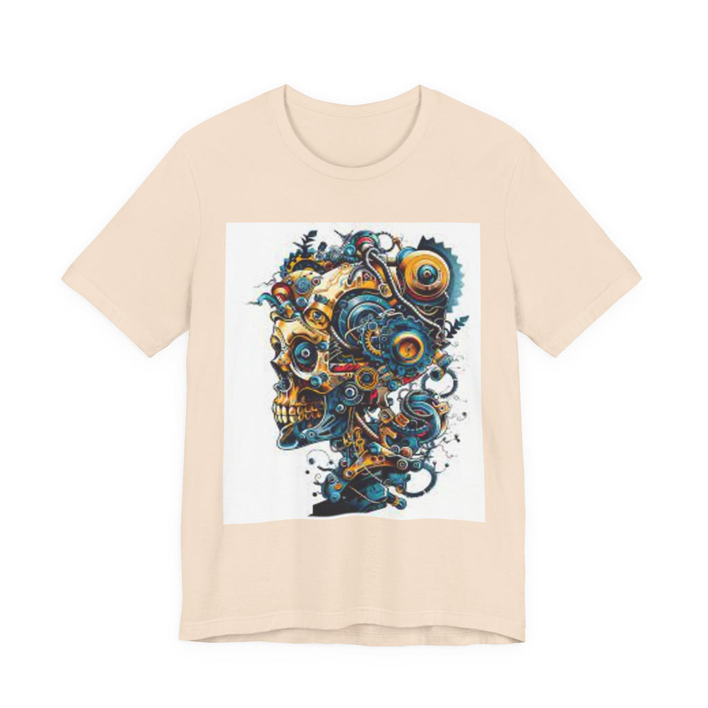 Mechanical Skull Graphic Tee — Steampunk Skull Art T-Shirt