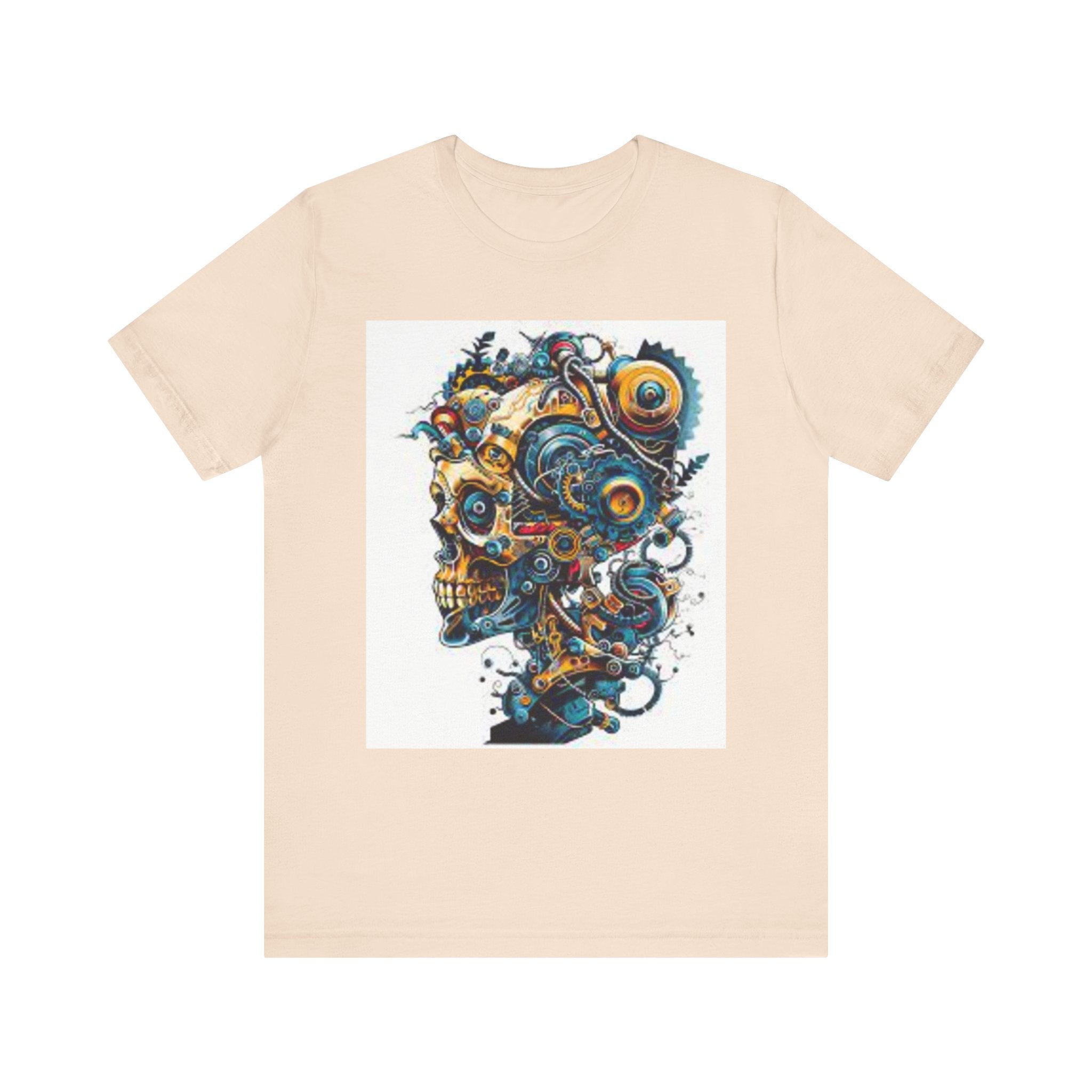 Mechanical Skull Graphic Tee — Steampunk Skull Art T-Shirt