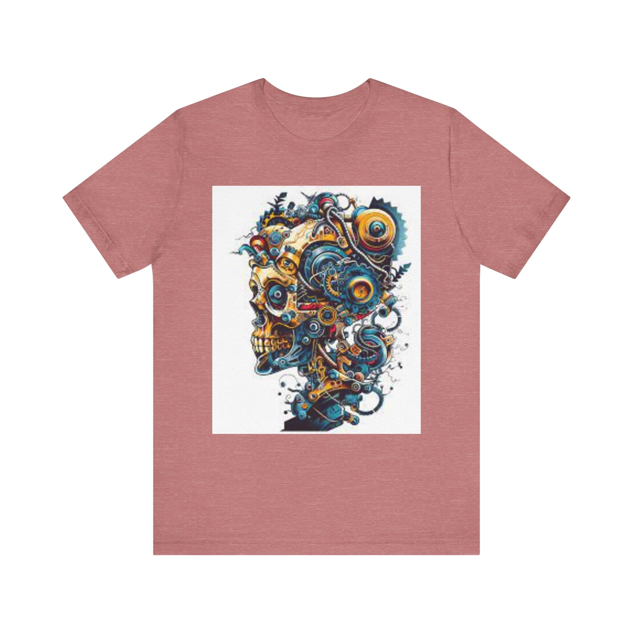 Mechanical Skull Graphic Tee — Steampunk Skull Art T-Shirt
