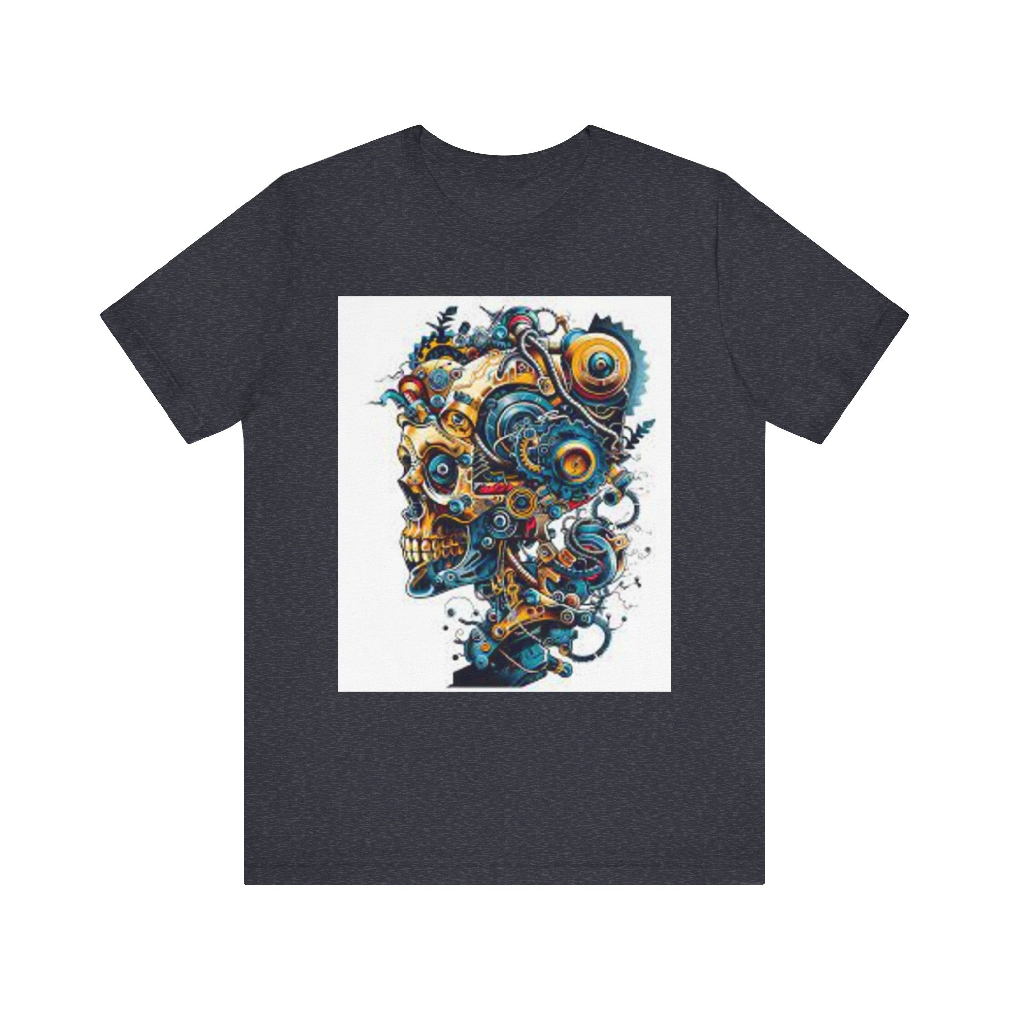 Mechanical Skull Graphic Tee — Steampunk Skull Art T-Shirt