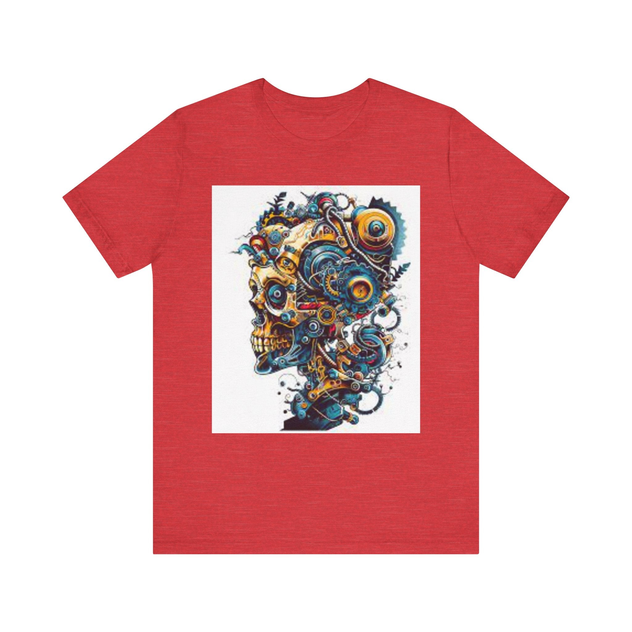 Mechanical Skull Graphic Tee — Steampunk Skull Art T-Shirt