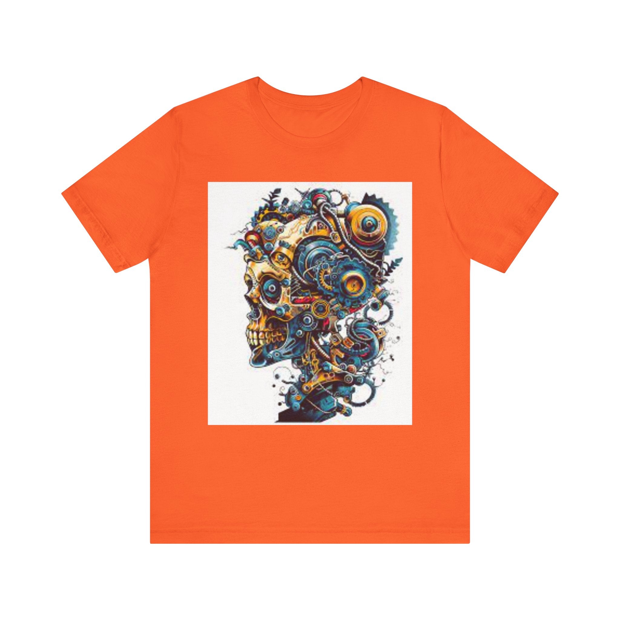 Mechanical Skull Graphic Tee — Steampunk Skull Art T-Shirt