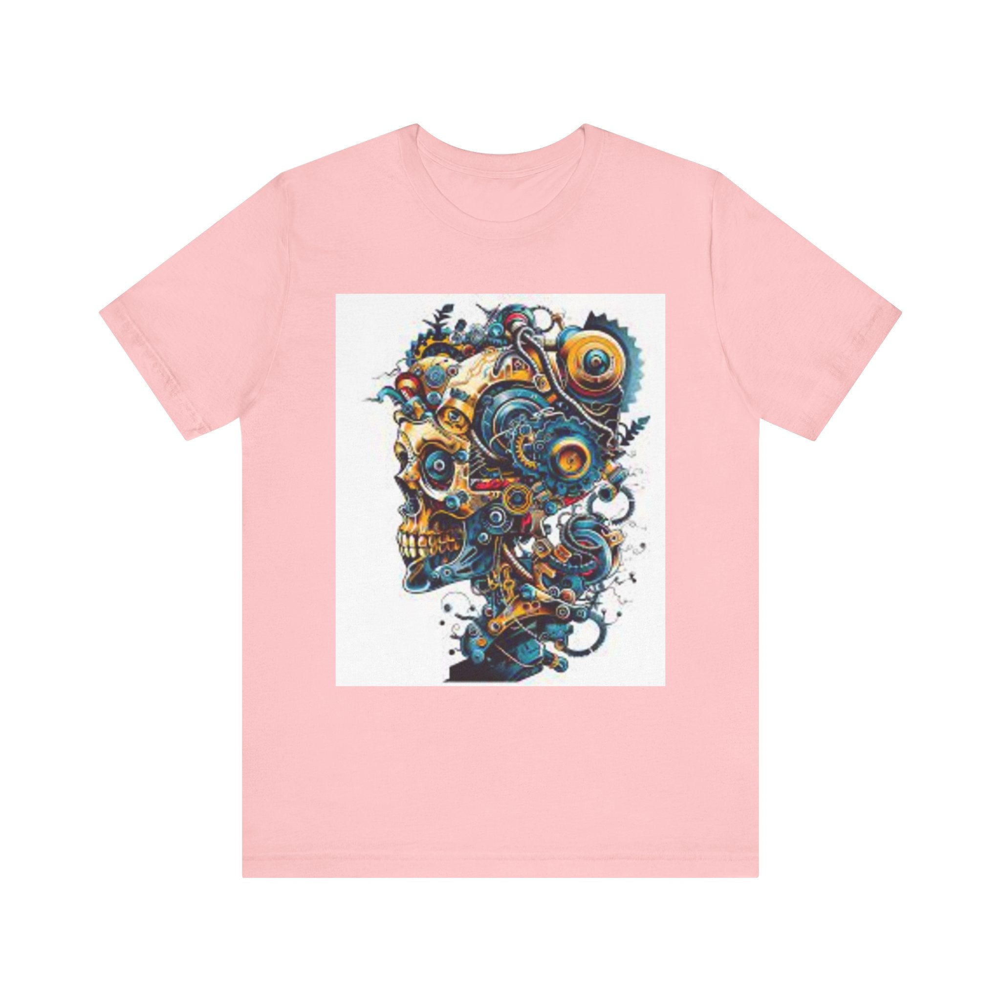 Mechanical Skull Graphic Tee — Steampunk Skull Art T-Shirt