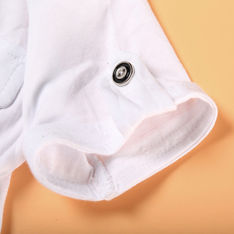 European and American Boys Handsome Short-sleeved Shirt  Jeans 3-piece Suit