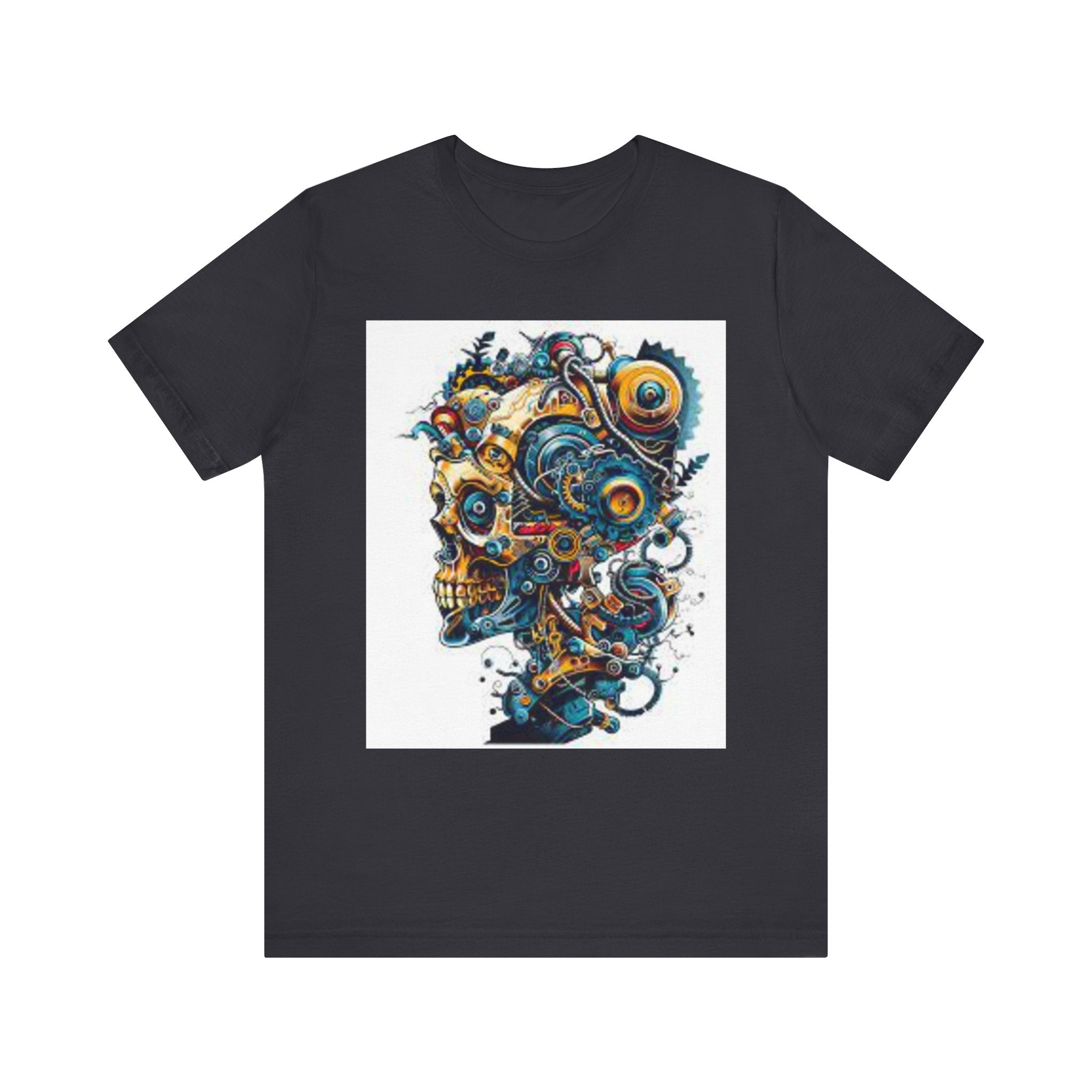 Mechanical Skull Graphic Tee — Steampunk Skull Art T-Shirt