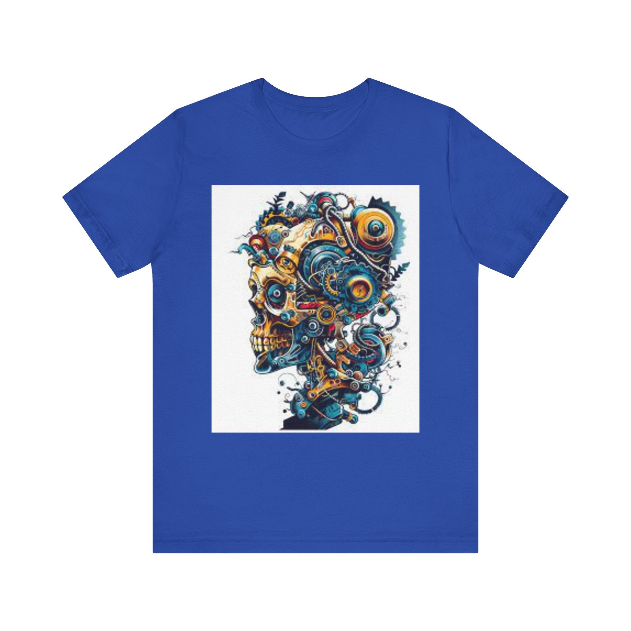 Mechanical Skull Graphic Tee — Steampunk Skull Art T-Shirt