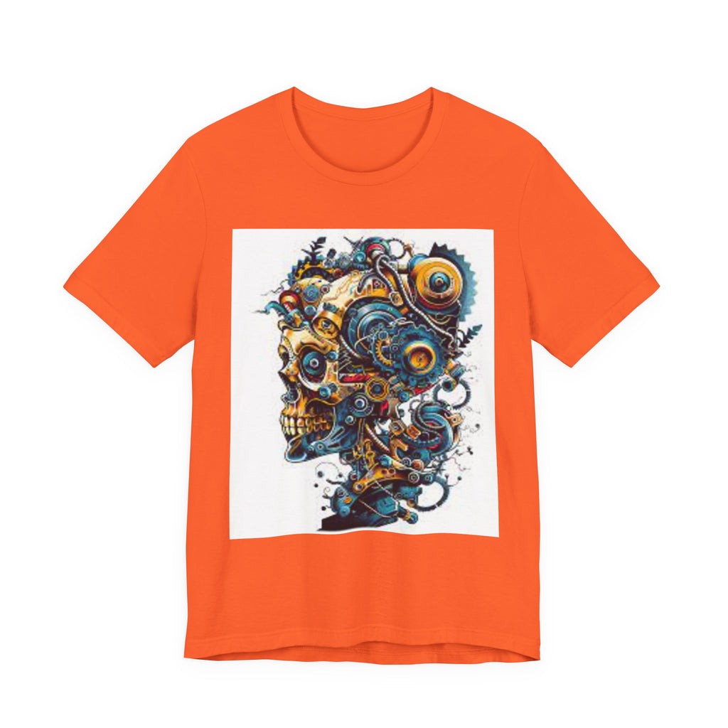 Mechanical Skull Graphic Tee — Steampunk Skull Art T-Shirt