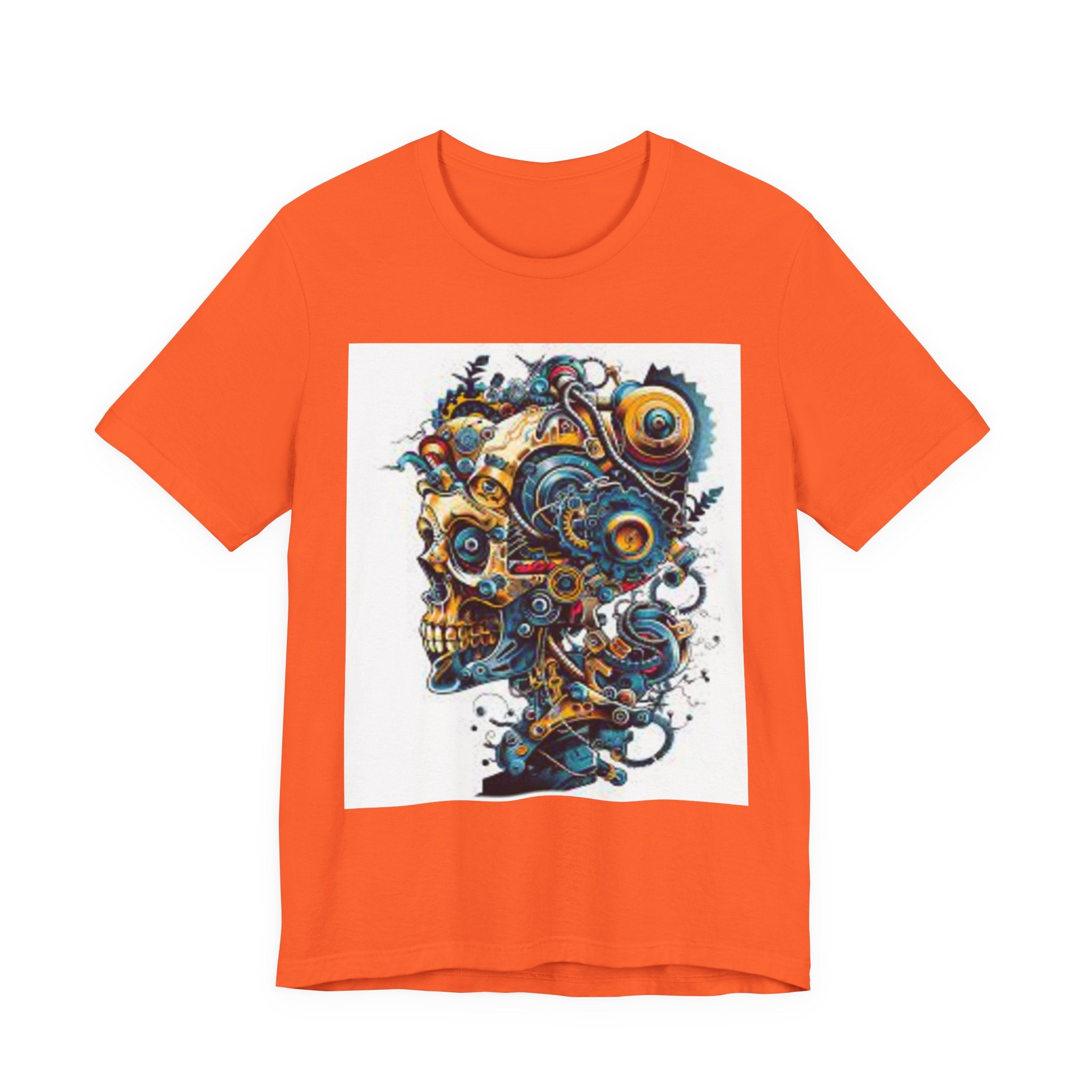 Mechanical Skull Graphic Tee — Steampunk Skull Art T-Shirt