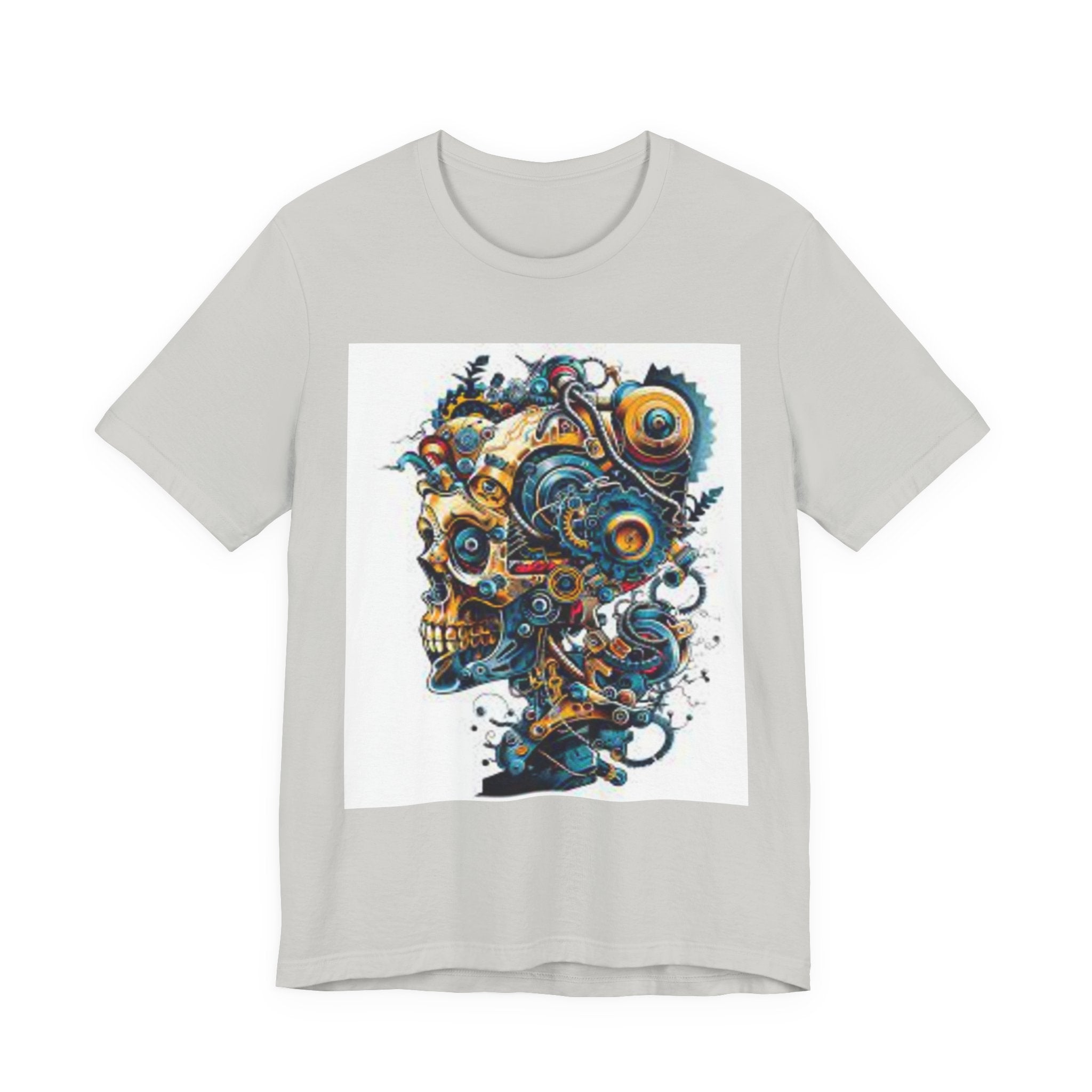 Mechanical Skull Graphic Tee — Steampunk Skull Art T-Shirt