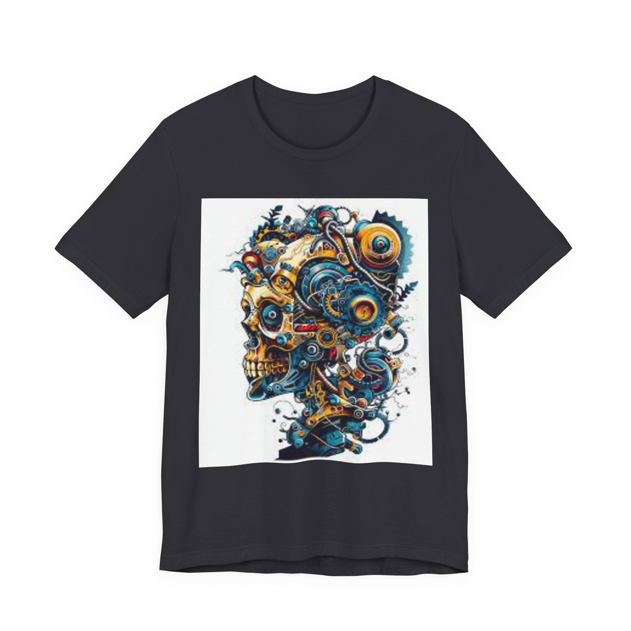 Mechanical Skull Graphic Tee — Steampunk Skull Art T-Shirt