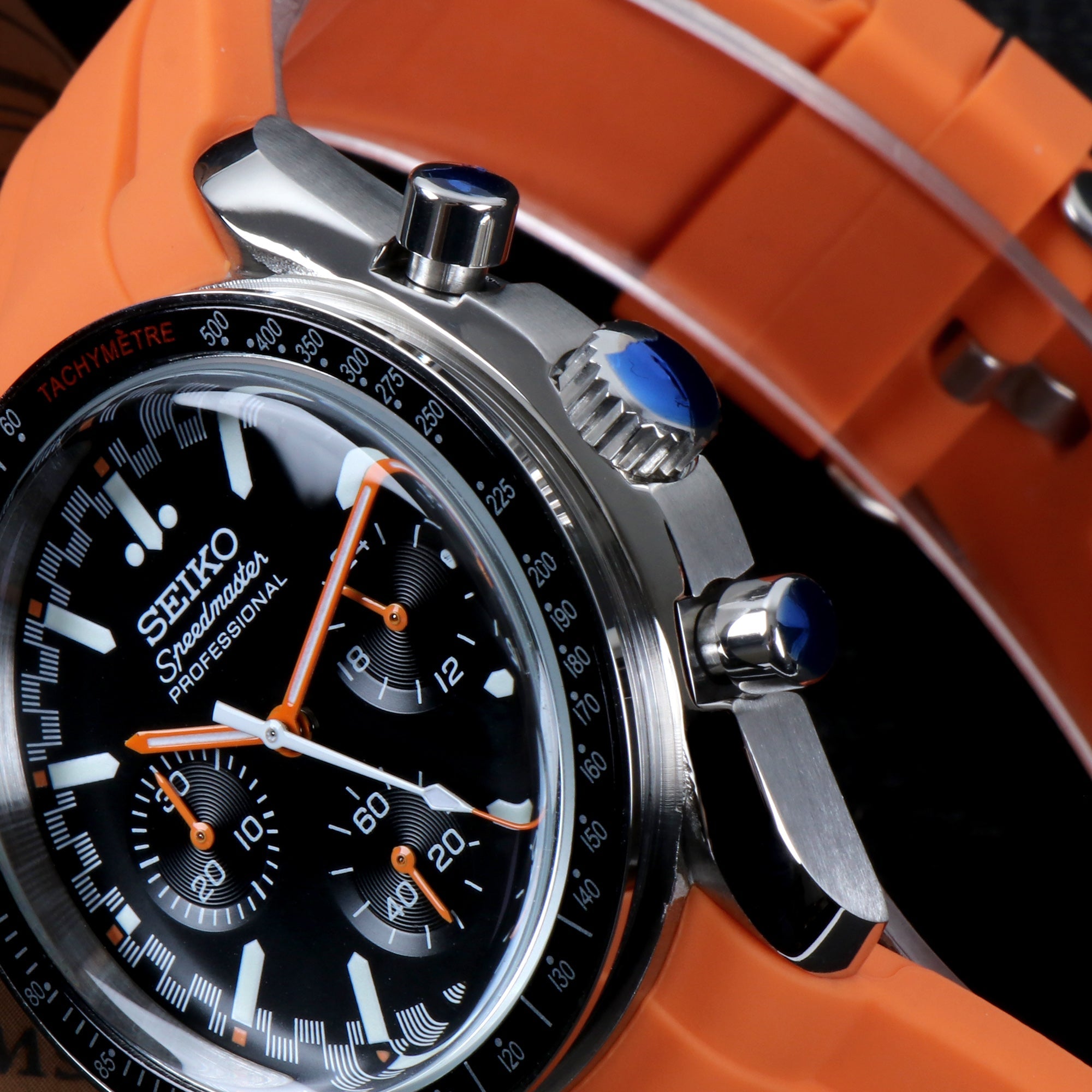 Custom Seiko Mod Orange Speed Watch