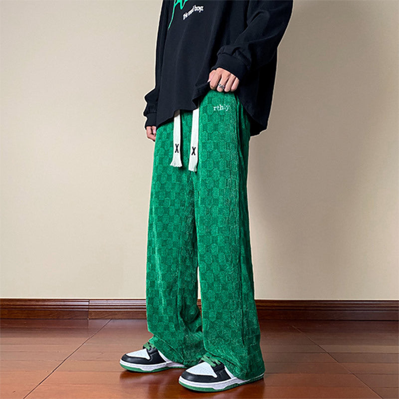 Drapey Vintage Checkerboard Plaid Wide Leg Pants