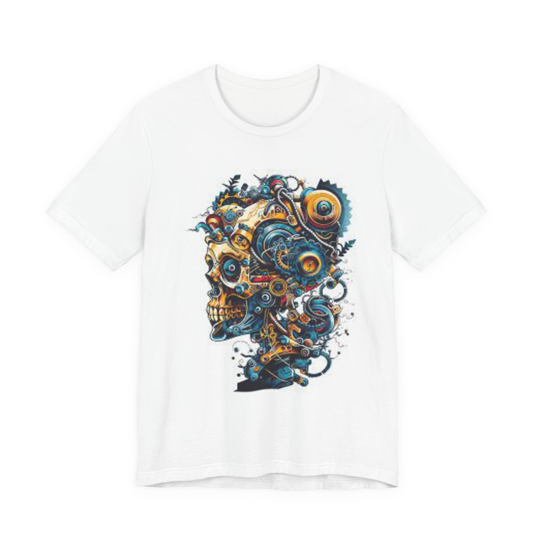 Mechanical Skull Graphic Tee — Steampunk Skull Art T-Shirt
