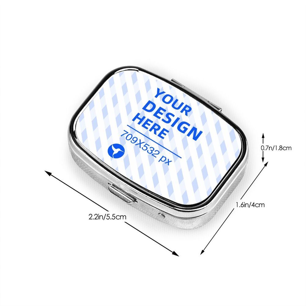 Square Mini Portable Eco-friendly Metal Pill Box