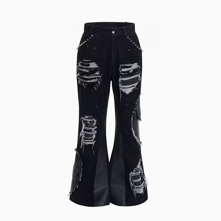 Retro Rivet Stitching Skinny Jeans