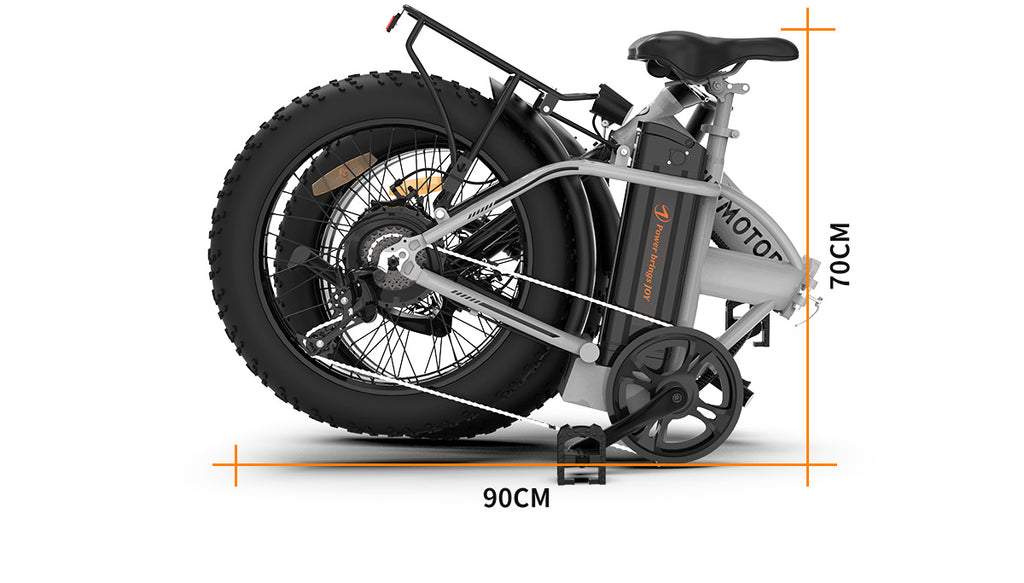20x4.0 Inch Foldable Fat Tire Electric Bike 48V 12.5AH Extended Range Dual Disc Brakes  Fenders
