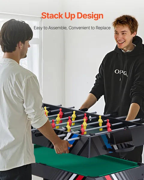 4-in-1 Combo Game Table Set, Air Hockey Table, Multi Combination Table With Air Hockey, Pool Billiard, Foosball, Ping Pong, Pushers & Pucks, Sports Arcade Table For Family Game Room Office