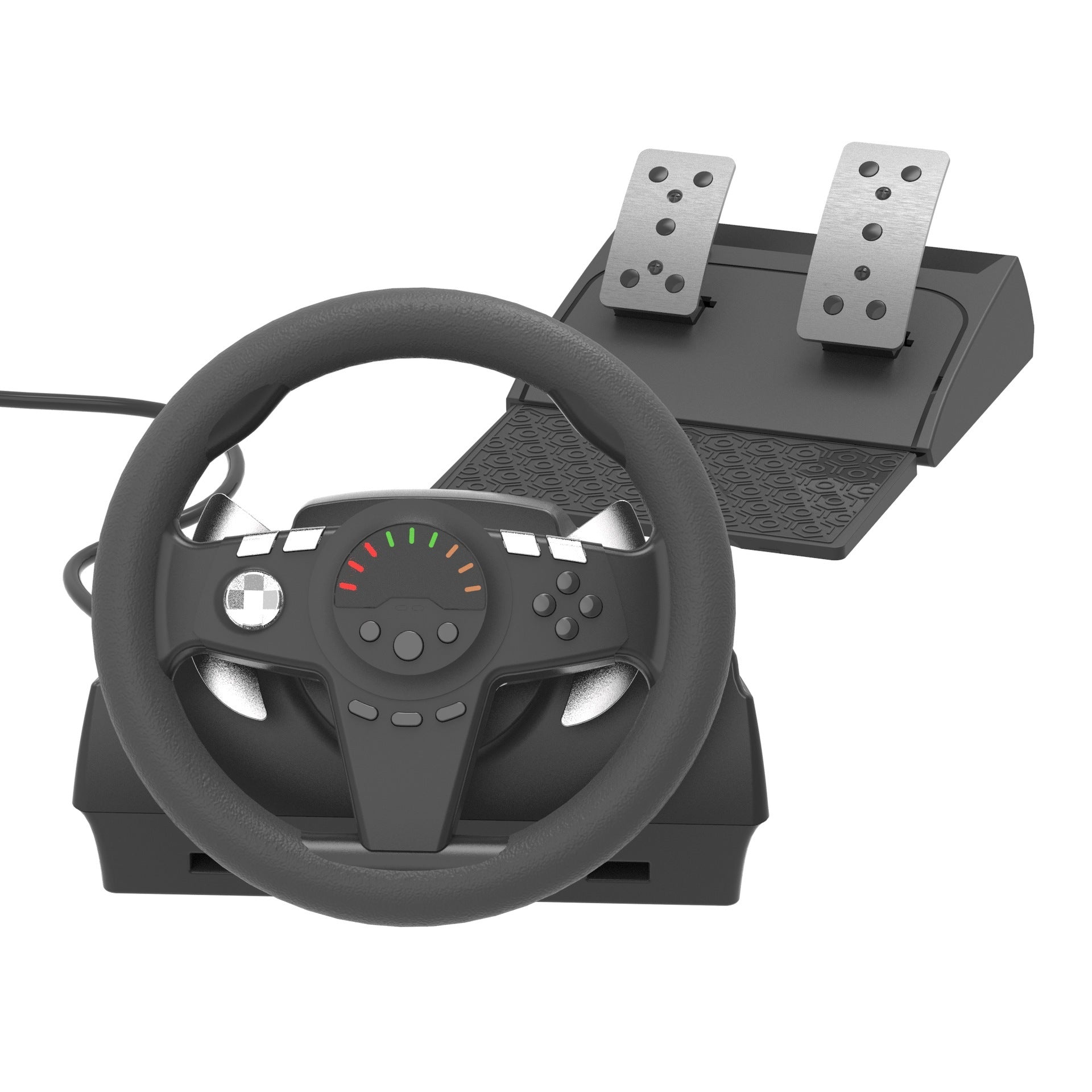 Multi-platform Compatible Steering Wheel Two Pedal Vibration Game Machine