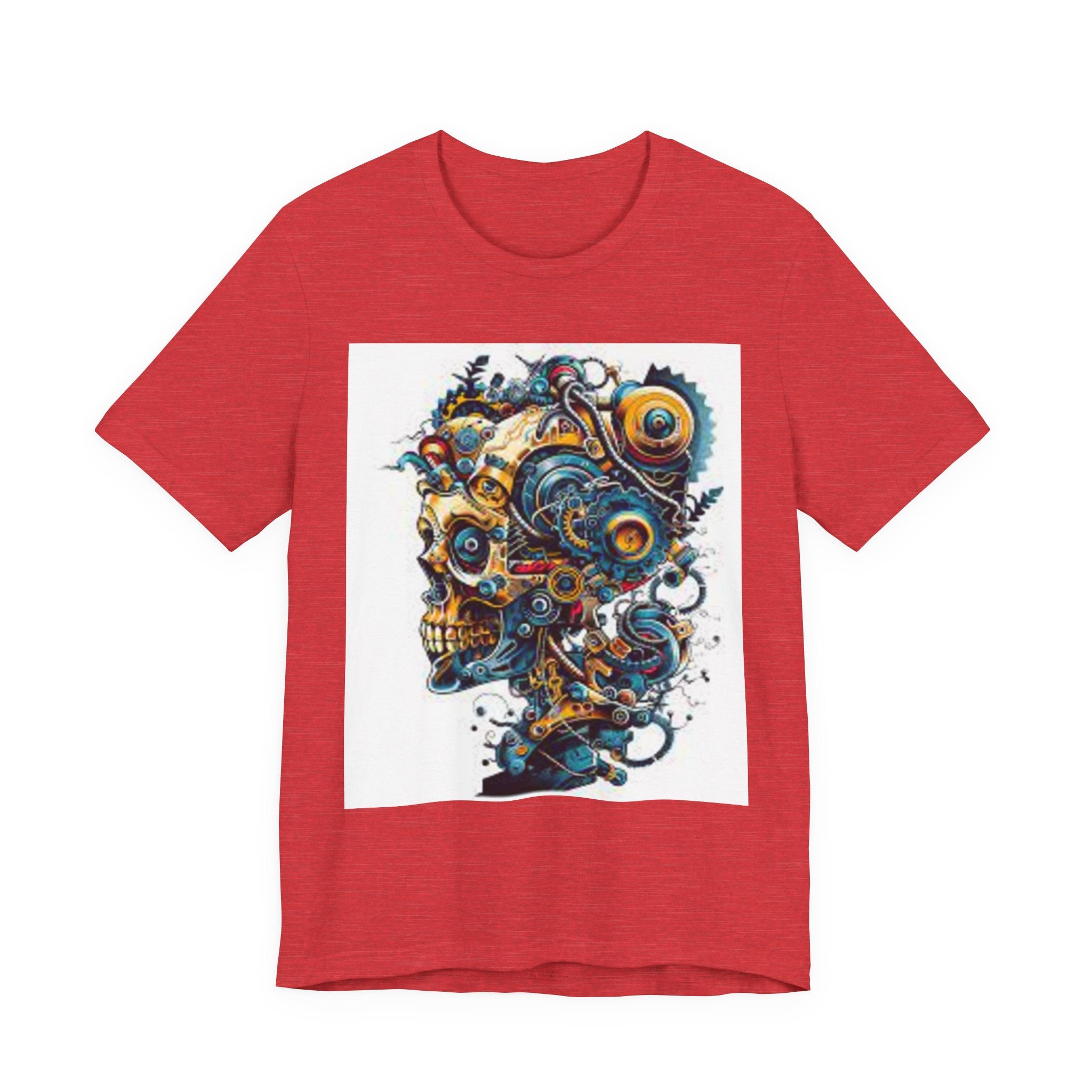 Mechanical Skull Graphic Tee — Steampunk Skull Art T-Shirt