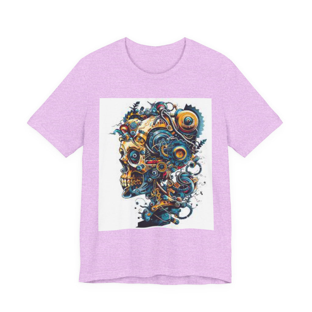Mechanical Skull Graphic Tee — Steampunk Skull Art T-Shirt