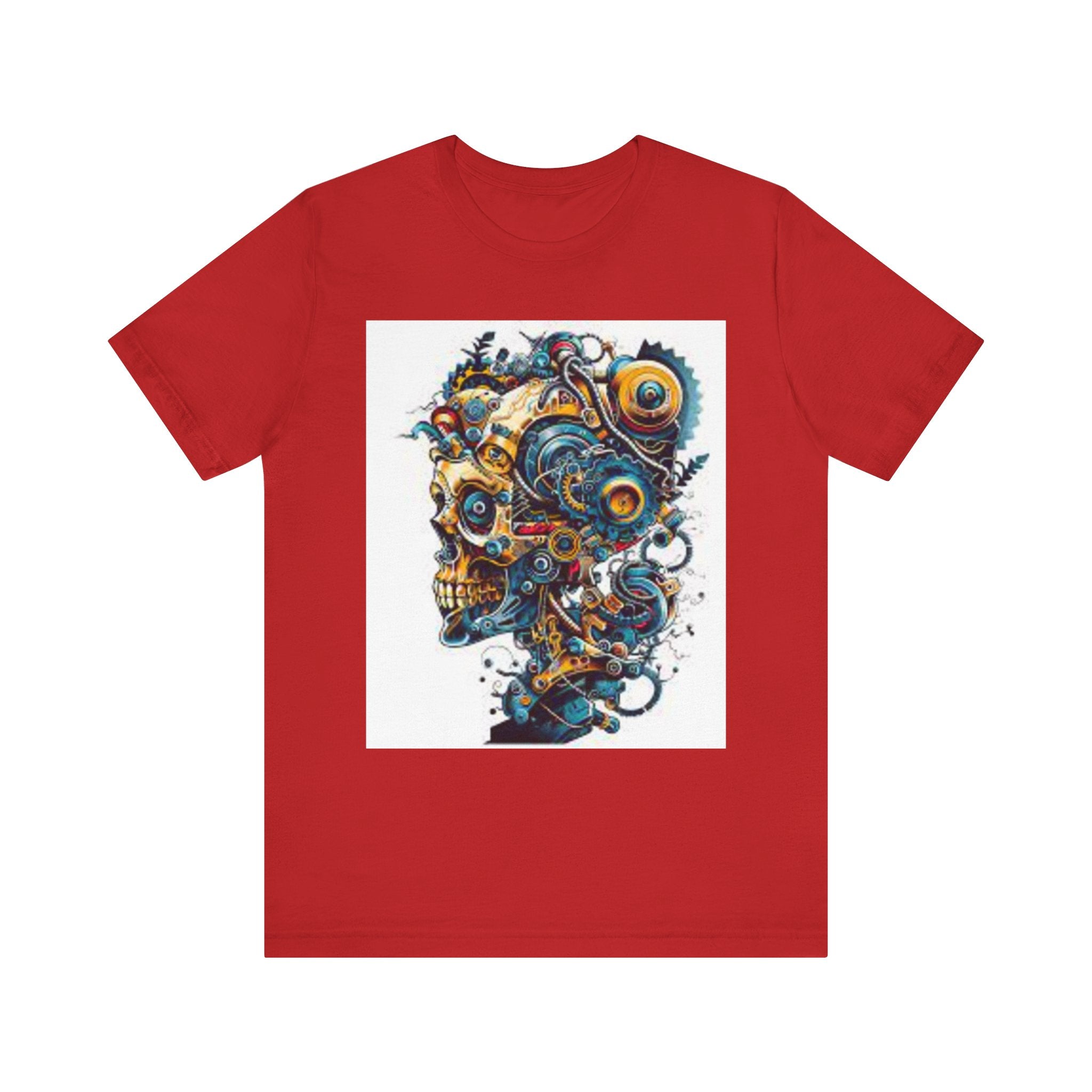 Mechanical Skull Graphic Tee — Steampunk Skull Art T-Shirt
