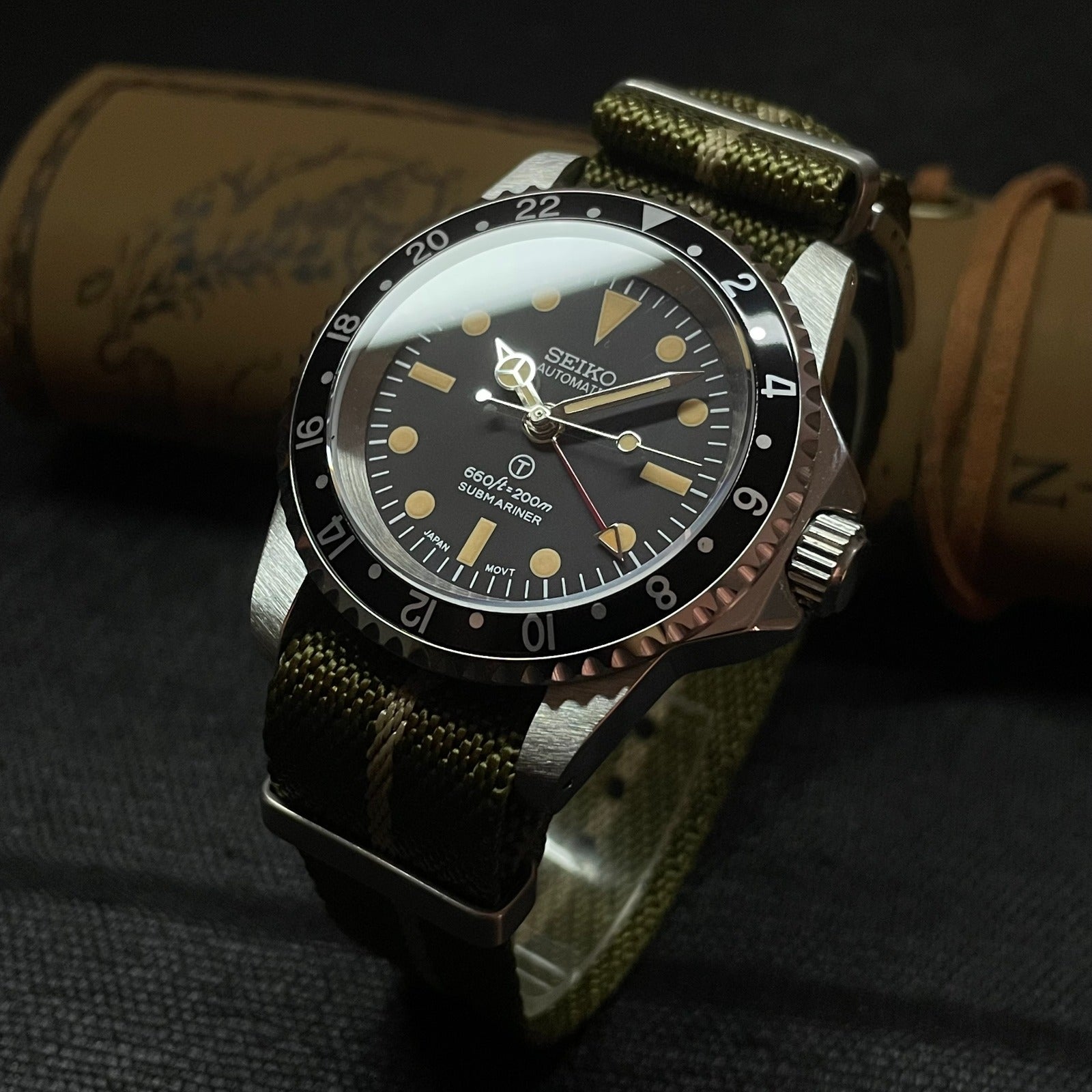 Custom Seiko Vintage Milsub Mod - Sword Hands & More