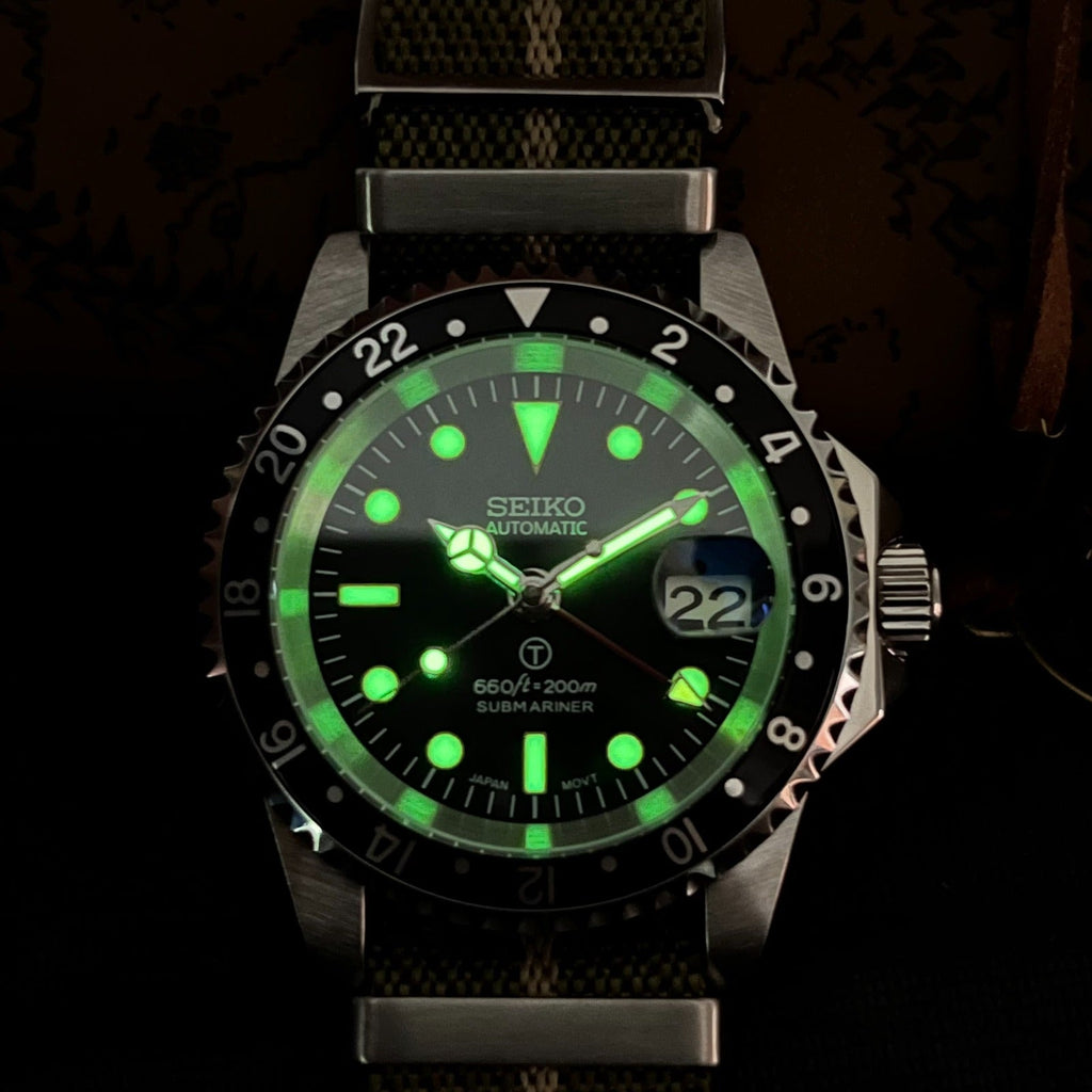 Custom Seiko Vintage Milsub GMT Mod - Cylops