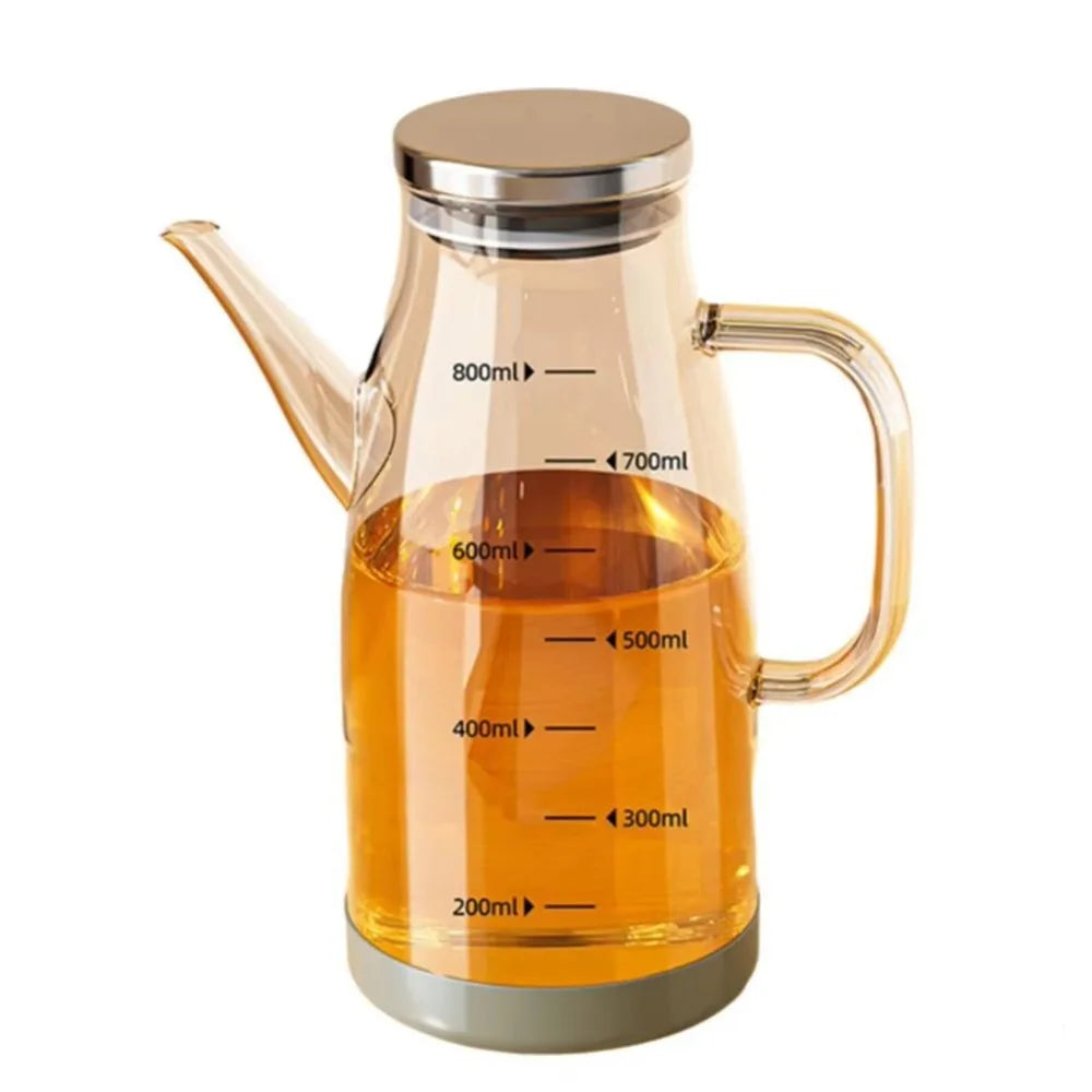 600/800/1000ML Glass Oil Dispenser Bottle with Drip Free Spout Large Capacity Leak-Proof Oil Storage Container for Kitchen Tools