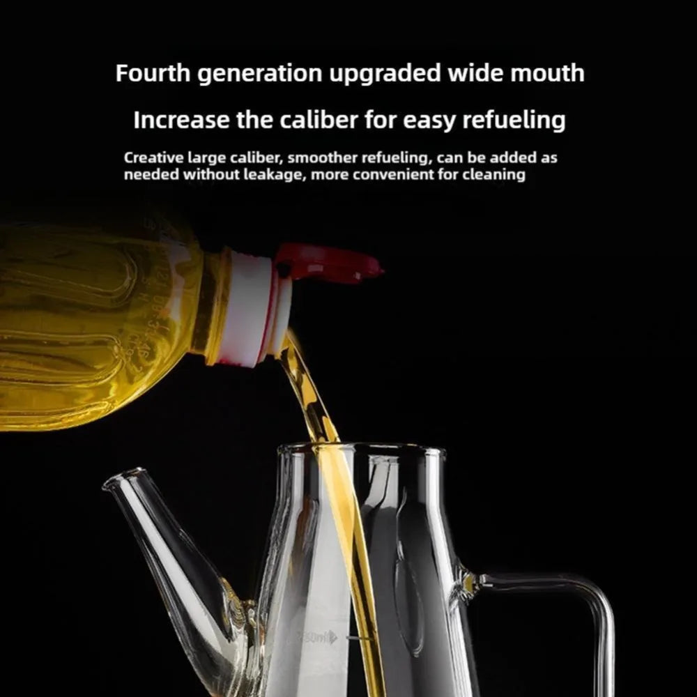 600/800/1000ML Glass Oil Dispenser Bottle with Drip Free Spout Large Capacity Leak-Proof Oil Storage Container for Kitchen Tools