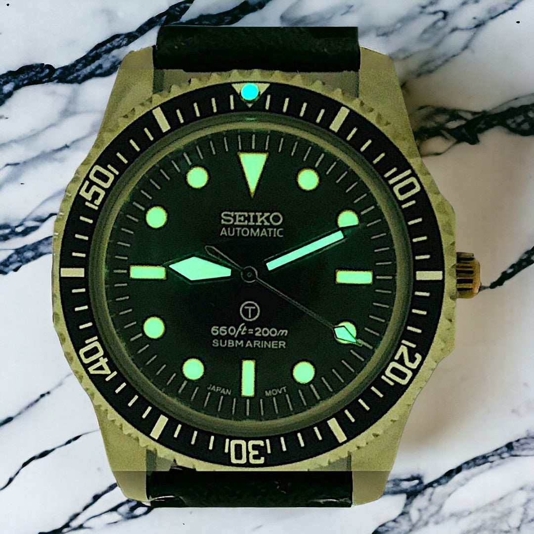 Custom Seiko milsub vintage style 44mm Deep Diver Mod