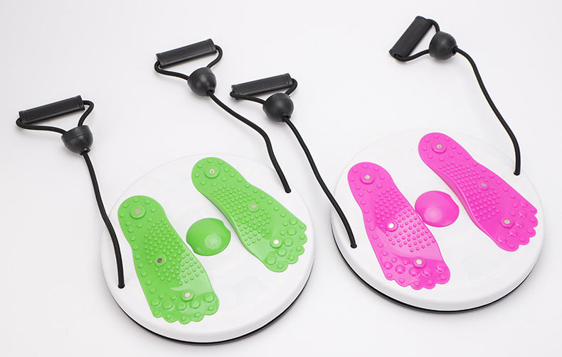 FitBuddy Twister Board met Handvaten en Elastieken – Balans- en Core Trainingsbord voor Thuisfitness – Verbeter Balans, Coördinatie en Taille