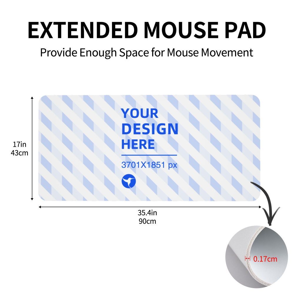 17x35in Horizontal Oversized Leather Waterproof Keyboard Pad