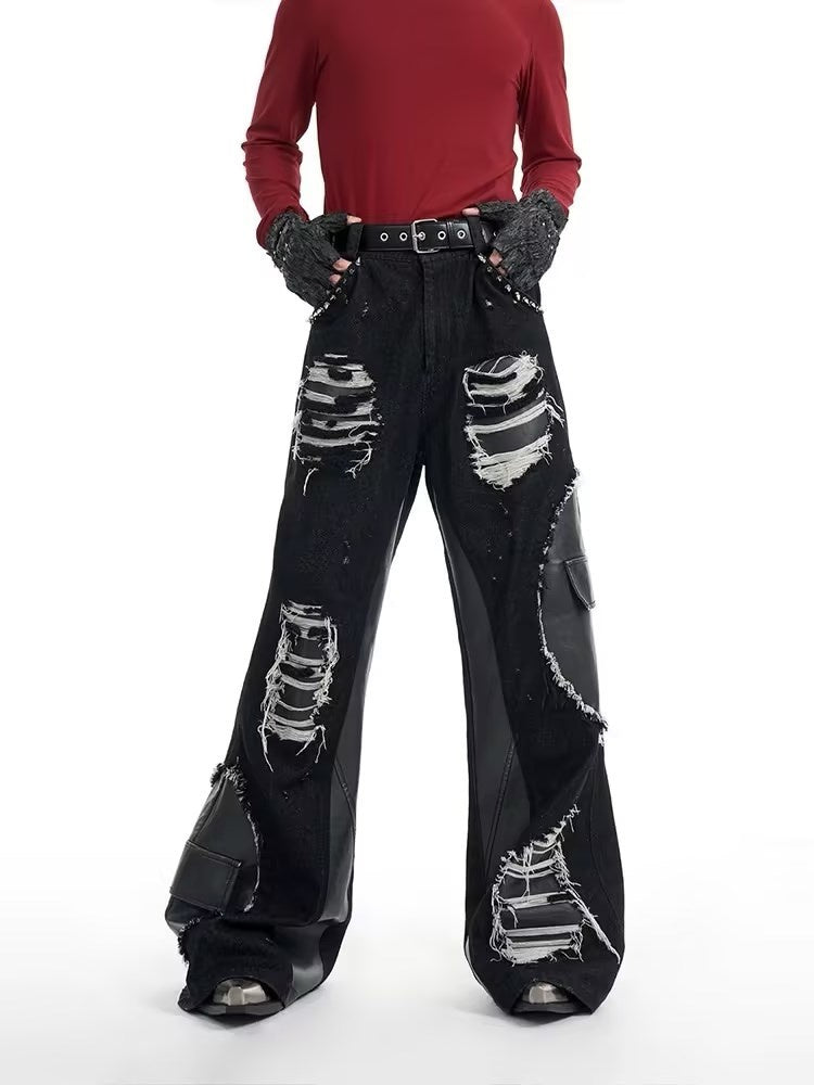 Retro Rivet Stitching Skinny Jeans