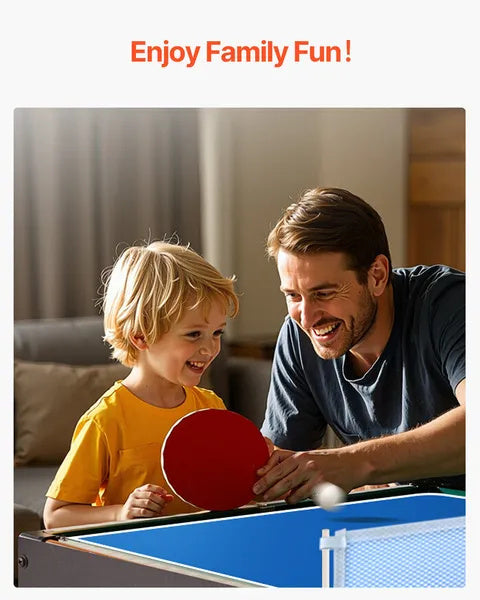 4-in-1 Combo Game Table Set, Air Hockey Table, Multi Combination Table With Air Hockey, Pool Billiard, Foosball, Ping Pong, Pushers & Pucks, Sports Arcade Table For Family Game Room Office