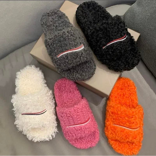 2026 Fuzzy Women's Slides Designer Soft Slippers for Indoor Outdoor