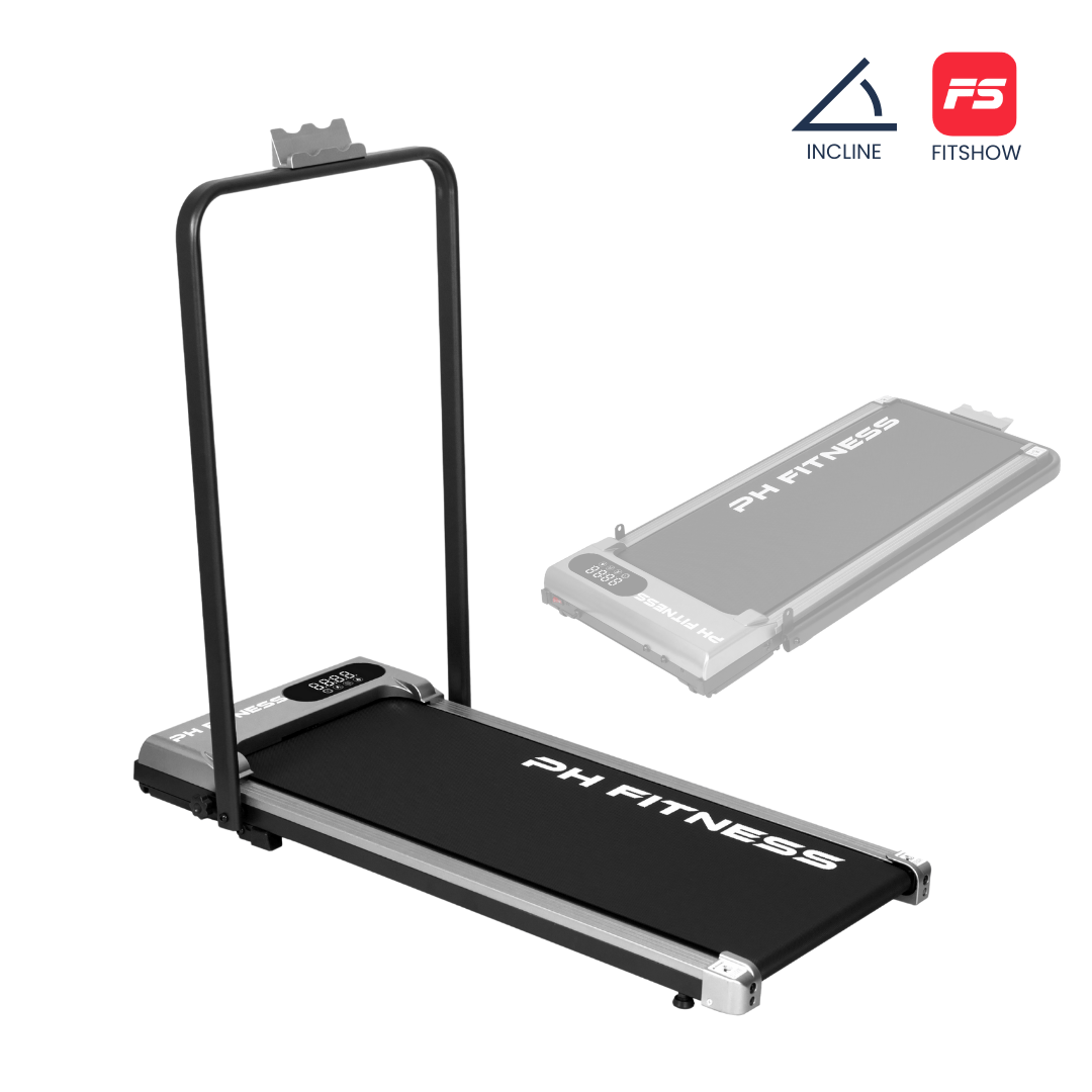 Loopband – 8 km/u – Incline & Handmatige Helling – Opvouwbaar / Inklapbaar – F3B – Gray / Grijs